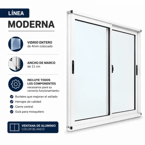 Ventana corrediza Aluminio Blanco Nexo Moderna — detalle del producto