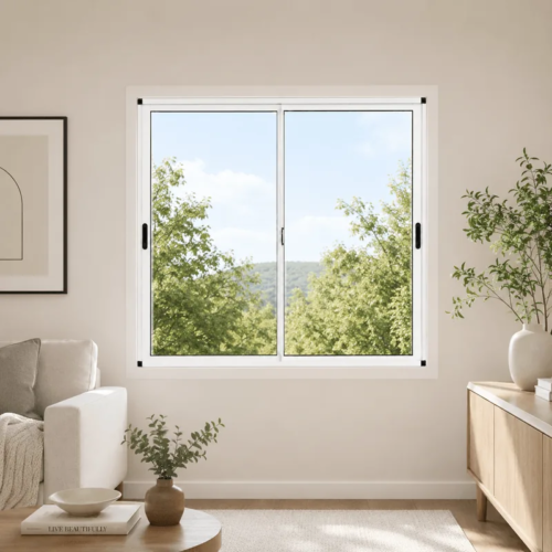 Ventana corrediza Aluminio Blanco Nexo Moderna — instalada en un ambiente (5)