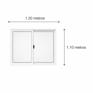 Ventana corrediza PVC Blanco DVH Nexo Confort 120x110 — diagrama con las medidas 120 × 110 cm