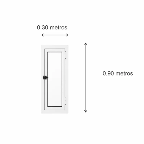 Ventana de abrir Aluminio Blanco Nexo Clásica 30x90 — diagrama con las medidas 30 × 90 cm