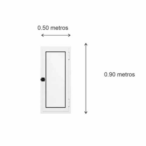 Ventana de abrir Aluminio Blanco Nexo Clásica 50x90 — diagrama con las medidas 50 × 90 cm