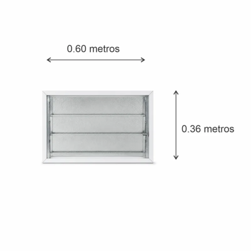 Ventana de abrir Aluminio Blanco Nexo Clásica 60x36 — diagrama con las medidas 60 × 36 cm