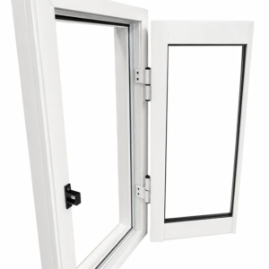 Ventana de abrir Aluminio Blanco Nexo Clásica — con la hoja abierta (4)