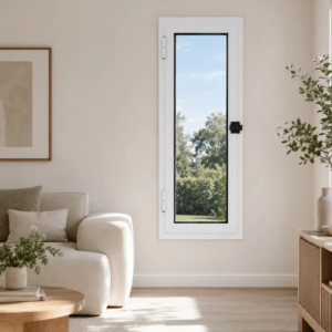 Ventana de abrir Aluminio Blanco Nexo Clásica — instalada en un ambiente (9)