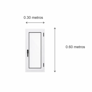 Ventana de abrir Aluminio Blanco Nexo Moderna 30x60 — diagrama con las medidas 30 × 60 cm