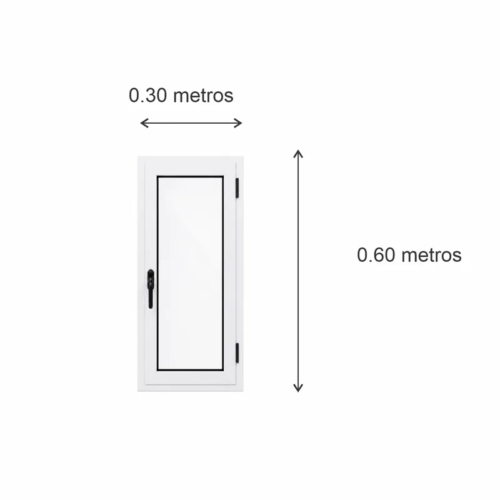 Ventana de abrir Aluminio Blanco Nexo Moderna 30x60 — diagrama con las medidas 30 × 60 cm