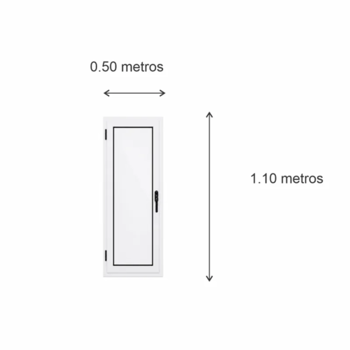 Ventana de abrir Aluminio Blanco Nexo Moderna 50x110 — diagrama con las medidas 50 × 110 cm
