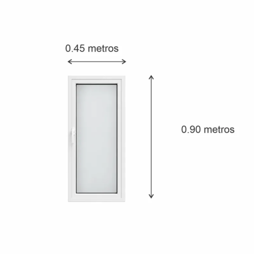 Ventana de abrir PVC Blanco DVH Nexo Confort 45x90 — diagrama con las medidas 45 × 90 cm