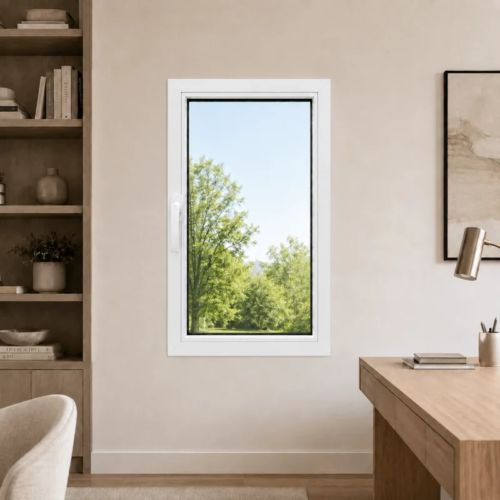 Ventana de abrir PVC Blanco DVH Nexo Confort — instalada en un ambiente (1)