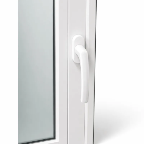 Ventana de abrir PVC Blanco DVH Nexo Confort — detalle del herraje