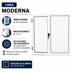 Ventana Sureña Aluminio Blanco Nexo Moderna — vista de frente (3)